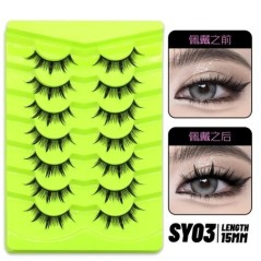 GROINNEYA Manga Lashes 5/7 pár szempilla 3D természetes műszempilla Bolyhos Soft Cross Wispy természetes szempilla hosszabbító s