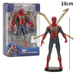 17 cm-es Marvel Spiderman Hulk Ironman Anime akciófigura játék karácsonyi ajándék pvc mozgatható ízületek világító modell játéko