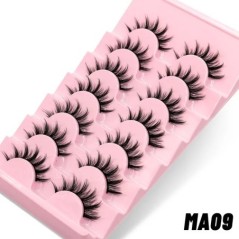 GROINNEYA Manga Lashes 5/7 pár szempilla 3D természetes műszempilla Bolyhos Soft Cross Wispy természetes szempilla hosszabbító s