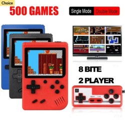 8 bites videojáték-konzol, 3,0 hüvelykes LCD retró hordozható mini játéklejátszó, beépített 500 játékkal, AV kézi játékkonzol gy