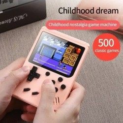 8 bites videojáték-konzol, 3,0 hüvelykes LCD retró hordozható mini játéklejátszó, beépített 500 játékkal, AV kézi játékkonzol gy