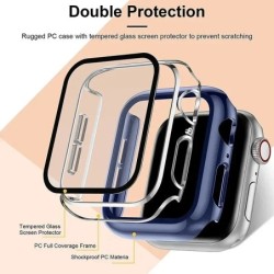Edzett üveg + borítás Apple Watch kiegészítőkhöz 45mm 41mm 44mm 40mm 42mm képernyővédő Apple Watch tok 9. sorozat 4 5 6 SE 7 8