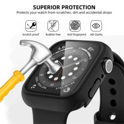 Edzett üveg + borítás Apple Watch kiegészítőkhöz 45mm 41mm 44mm 40mm 42mm képernyővédő Apple Watch tok 9. sorozat 4 5 6 SE 7 8