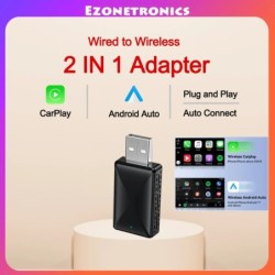 2 az 1-ben vezetékes-vezeték nélküli CarPlay Android Auto adapter OEM autórádióhoz USB Plug and Play funkcióval