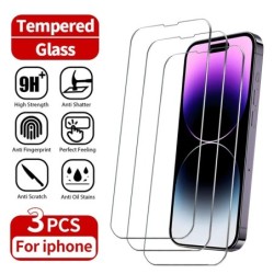 3 db edzett üveg iPhone 15 14 13 12 11 Pro Max Mini X XS Max XR 8 7 6 Plus képernyővédő fólia iPhone SE 2020 2022-höz
