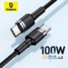 Baseus USB Type-C - USB C kábel iPhone 15-höz 100W/5A PD gyorstöltő kábel Macbookhoz Xiaomi Samsung Type-C kábel