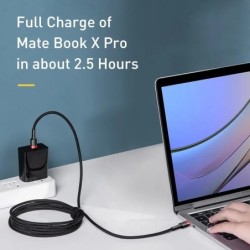 Baseus USB Type-C - USB C kábel iPhone 15-höz 100W/5A PD gyorstöltő kábel Macbookhoz Xiaomi Samsung Type-C kábel
