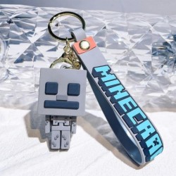 Játék Minecraft figura modelljátékok Pixel kulcstartó Az én világom rajzfilm kúszónövény baba szilikon medál kulcstartó autós há
