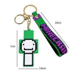 Játék Minecraft figura modelljátékok Pixel kulcstartó Az én világom rajzfilm kúszónövény baba szilikon medál kulcstartó autós há
