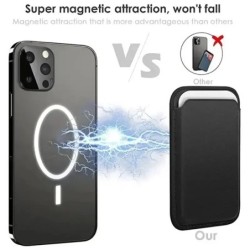 Mágneses bőr pénztárca-kártyatartó Macsafe telefontartó Magsafe iPhone 15 14 13 Pro Max Mac biztonságos telefontartóhoz