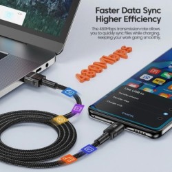 Toocki USB-C típusú kábel, gyors töltés, USB-C töltőkábel iPhone 15 14 13 12 11 Huawei P40 P30 Realme Oppo Oneplushoz, 1m 2m