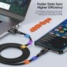 Toocki USB-C típusú kábel, gyors töltés, USB-C töltőkábel iPhone 15 14 13 12 11 Huawei P40 P30 Realme Oppo Oneplushoz, 1m 2m