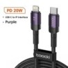 Toocki USB-C típusú kábel, gyors töltés, USB-C töltőkábel iPhone 15 14 13 12 11 Huawei P40 P30 Realme Oppo Oneplushoz, 1m 2m