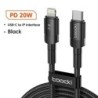 Toocki USB-C típusú kábel, gyors töltés, USB-C töltőkábel iPhone 15 14 13 12 11 Huawei P40 P30 Realme Oppo Oneplushoz, 1m 2m
