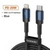 Toocki USB-C típusú kábel, gyors töltés, USB-C töltőkábel iPhone 15 14 13 12 11 Huawei P40 P30 Realme Oppo Oneplushoz, 1m 2m