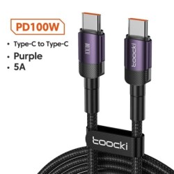 Toocki USB-C típusú kábel, gyors töltés, USB-C töltőkábel iPhone 15 14 13 12 11 Huawei P40 P30 Realme Oppo Oneplushoz, 1m 2m