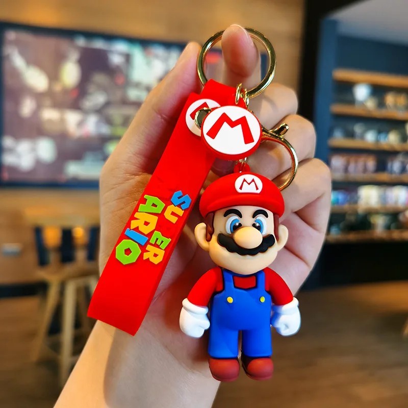 10stílusú Super Mario kulcstartó Mario Bros. Luigi Toad Yoshi Bowser akciófigura PVC rajzfilmfigura táska baba medál játékok ajá