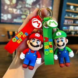 10stílusú Super Mario kulcstartó Mario Bros. Luigi Toad Yoshi Bowser akciófigura PVC rajzfilmfigura táska baba medál játékok ajá