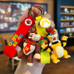 10stílusú Super Mario kulcstartó Mario Bros. Luigi Toad Yoshi Bowser akciófigura PVC rajzfilmfigura táska baba medál játékok ajá