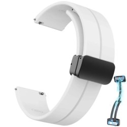 20 mm-es 22 mm-es szíj Samsung Galaxy Watch 6/4/5 Pro/Classic/Gear S3/Active 2 Sport szilikon mágneses csattal Huawei GT 2 2e 3 