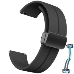 20 mm-es 22 mm-es szíj Samsung Galaxy Watch 6/4/5 Pro/Classic/Gear S3/Active 2 Sport szilikon mágneses csattal Huawei GT 2 2e 3 