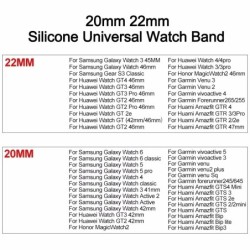 20 mm-es 22 mm-es szíj Samsung Galaxy Watch 6/4/5 Pro/Classic/Gear S3/Active 2 Sport szilikon mágneses csattal Huawei GT 2 2e 3 