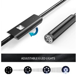 7.0 mm-es C típusú endoszkóp kamera IP67 vízálló 6 LED-es állítható USB Android rugalmas vizsgáló boreszkóp kamerák telefonhoz é