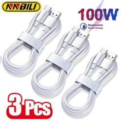 NNBILI 1-3 DB 10A 100 W Type C szupergyors töltőkábel adatkábel Huawei OPPO vivo iQoo gyorstöltő USB C kábelekhez