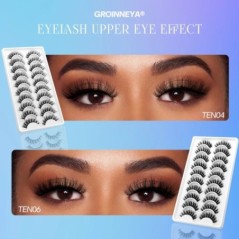 GROINNEYA 5/10 pár 3D Mink Lashes Faux Mink bolyhos szempilla Soft Full Thick Wispy Eyelash drámai műszempilla smink