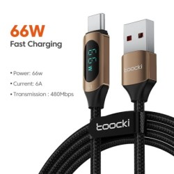 Toocki Type C - Type C kábel 100 W PD gyorstöltő töltő USB C - USB C kijelző kábel Xiaomi POCO F3 Realme Macbook iPad készülékhe