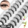 GROINNEYA 5/10 pár 3D Mink Lashes Faux Mink bolyhos szempilla Soft Full Thick Wispy Eyelash drámai műszempilla smink