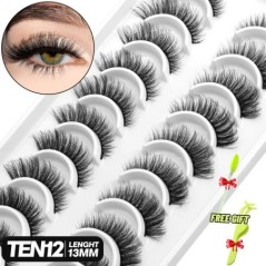 GROINNEYA 5/10 pár 3D Mink Lashes Faux Mink bolyhos szempilla Soft Full Thick Wispy Eyelash drámai műszempilla smink