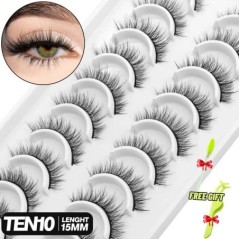 GROINNEYA 5/10 pár 3D Mink Lashes Faux Mink bolyhos szempilla Soft Full Thick Wispy Eyelash drámai műszempilla smink