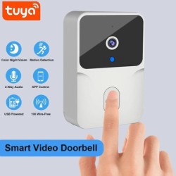 Tuya WiFi video csengő vezeték nélküli HD kamera infravörös riasztó biztonsági intelligens otthoni ajtócsengő WiFi kaputelefon o
