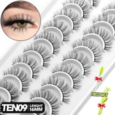 GROINNEYA 5/10 pár 3D Mink Lashes Faux Mink bolyhos szempilla Soft Full Thick Wispy Eyelash drámai műszempilla smink