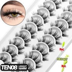 GROINNEYA 5/10 pár 3D Mink Lashes Faux Mink bolyhos szempilla Soft Full Thick Wispy Eyelash drámai műszempilla smink