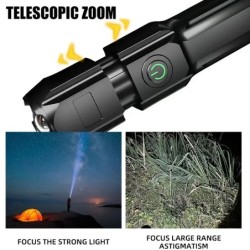 Erős LED zseblámpa újratölthető USB 18650 vízálló zoom horgászathoz vadászathoz kempingezéshez 100 000 lumen taktikai LED zseblá