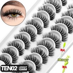 GROINNEYA 5/10 pár 3D Mink Lashes Faux Mink bolyhos szempilla Soft Full Thick Wispy Eyelash drámai műszempilla smink