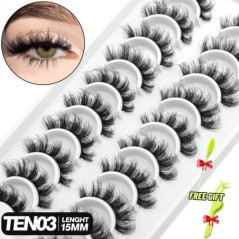 GROINNEYA 5/10 pár 3D Mink Lashes Faux Mink bolyhos szempilla Soft Full Thick Wispy Eyelash drámai műszempilla smink