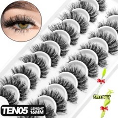 GROINNEYA 5/10 pár 3D Mink Lashes Faux Mink bolyhos szempilla Soft Full Thick Wispy Eyelash drámai műszempilla smink