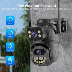BELIA 4K 8MP WiFi megfigyelőkamera, dupla objektívvel, 4x digitális zoommal, AI emberérzékeléssel, ONVIF-fel, kültéri biztonsági