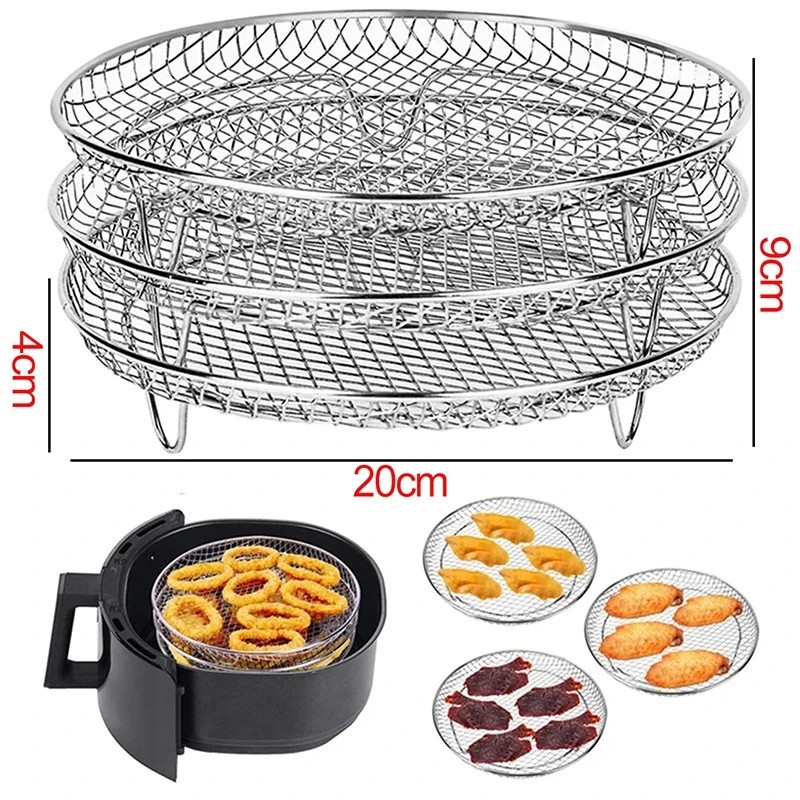 Airfryer sütőrács fém négyzet/kerek/téglalap alakú sütő grillrácsok Airfryer kiegészítők Cosori, Instant Vortex, Gourmia, Foodi 