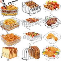 Airfryer sütőrács fém négyzet/kerek/téglalap alakú sütő grillrácsok Airfryer kiegészítők Cosori, Instant Vortex, Gourmia, Foodi 
