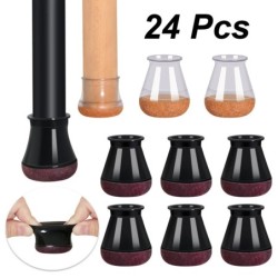 24 db székláb-padlóvédő keményfa padlóra, szilikon székvédők, bútorvédők, csúszkák, csomagolt filc talppal