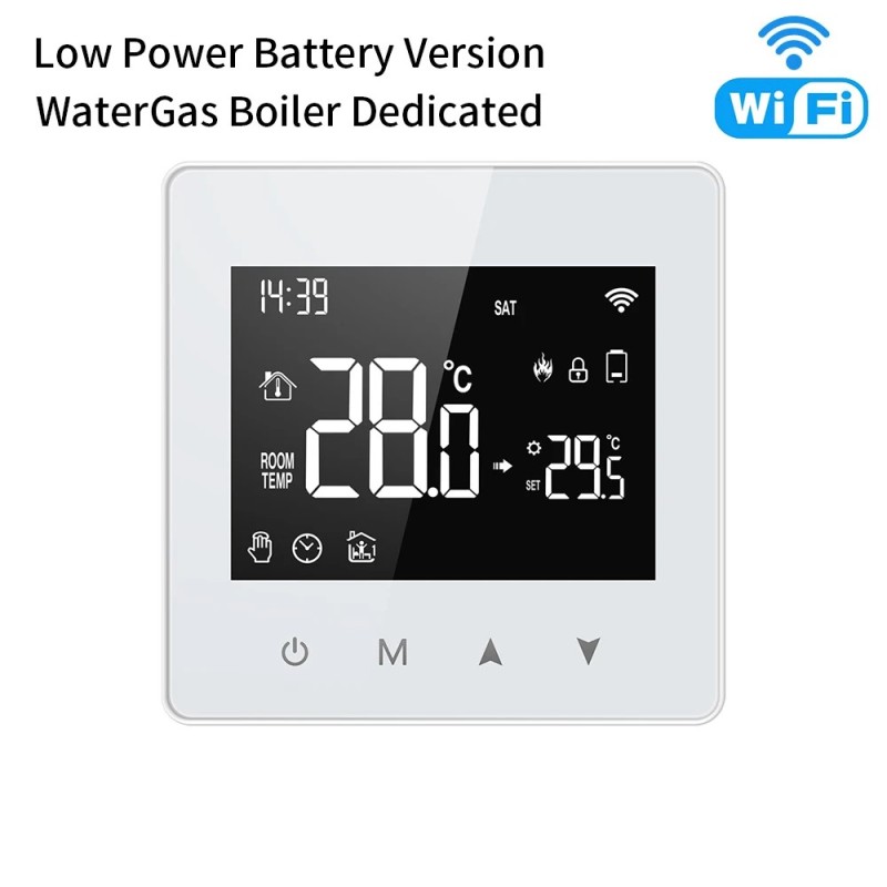 AVATTO Tuya WiFi/ZigBee intelligens termosztát, alacsony fogyasztású akkumulátoros vízmelegítő gázkazán hőmérséklet-szabályozó A