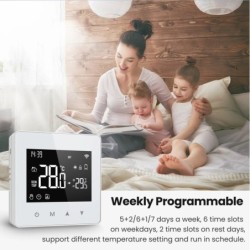 AVATTO Tuya WiFi/ZigBee intelligens termosztát, alacsony fogyasztású akkumulátoros vízmelegítő gázkazán hőmérséklet-szabályozó A