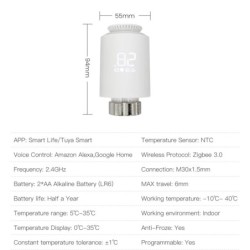 AVATTO Tuya ZigBee3.0 termosztát radiátor működtető intelligens TRV termosztatikus szelepvezérlő Alexa-val, Google Home Alice-sz
