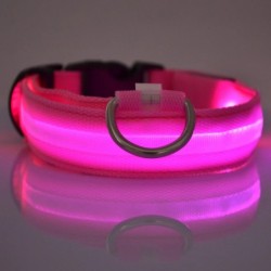 Nylon LED éjszakai biztonsági villogó, sötétben világító kutyapóráz kutyáknak, világító fluoreszkáló kisállat nyakörv