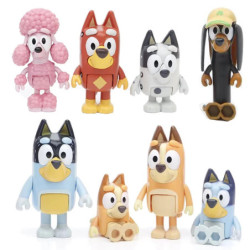 8 db/készlet Bluey Bingo Anime figurák Játékfigurák Mozgatható ízületek Akciófigura Modell Babák Gyermekek Születésnapi Dekoráci