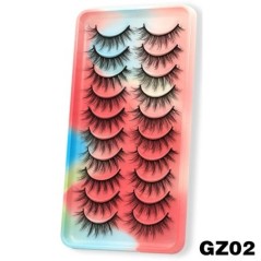 GROINNEYA Eyelashes 3D Mink Lashes Bolyhos Puha Wispy Natural Cross Eyelash Extension Újrafelhasználható Lashes Mink Műszempillá